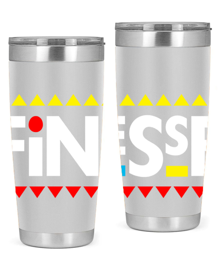 Finesse 158# Cotton Tank featuring stylish black words and phrases design, perfect for casual wear.