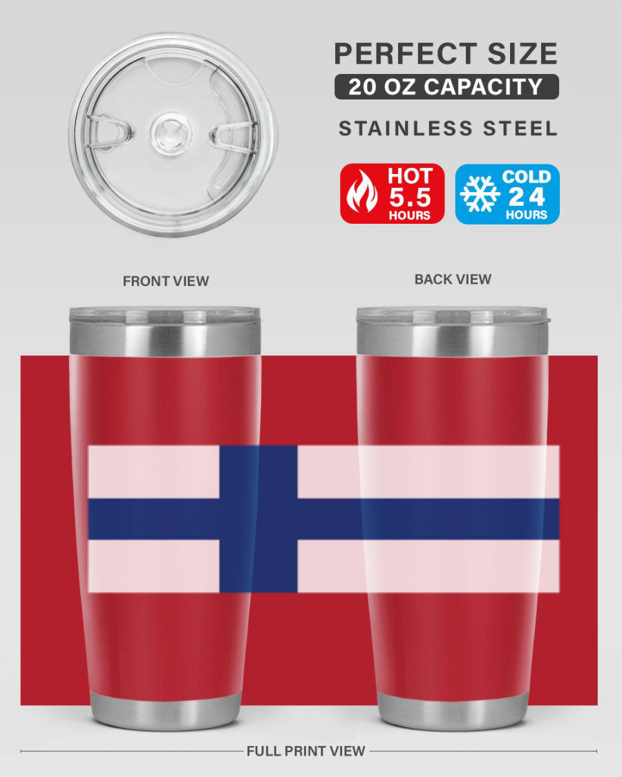 Finland 138# Tumbler showcasing double wall vacuum stainless steel design with a drink-thru lid, perfect for hot and cold beverages.