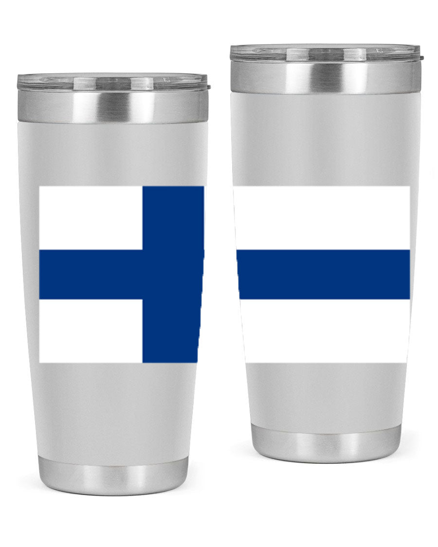 Finland 138# Tumbler showcasing double wall vacuum stainless steel design with a drink-thru lid, perfect for hot and cold beverages.