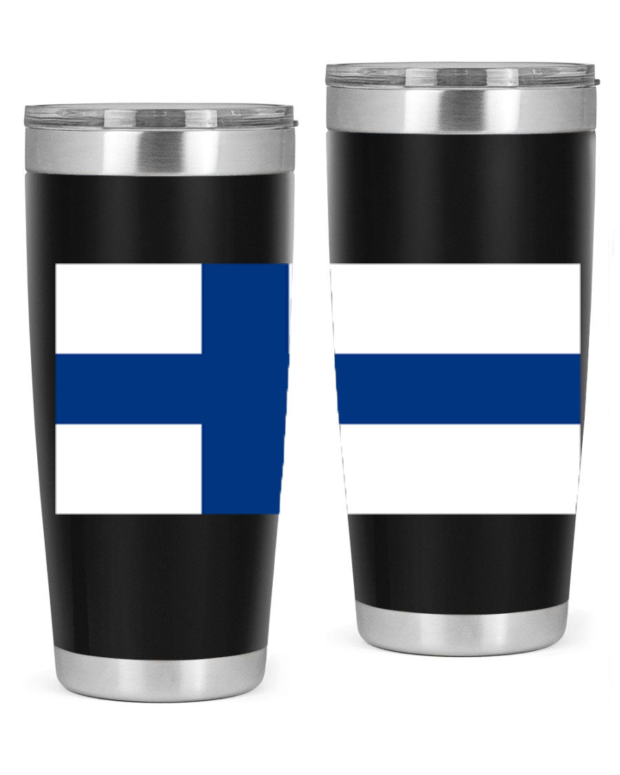 Finland 138# Tumbler showcasing double wall vacuum stainless steel design with a drink-thru lid, perfect for hot and cold beverages.