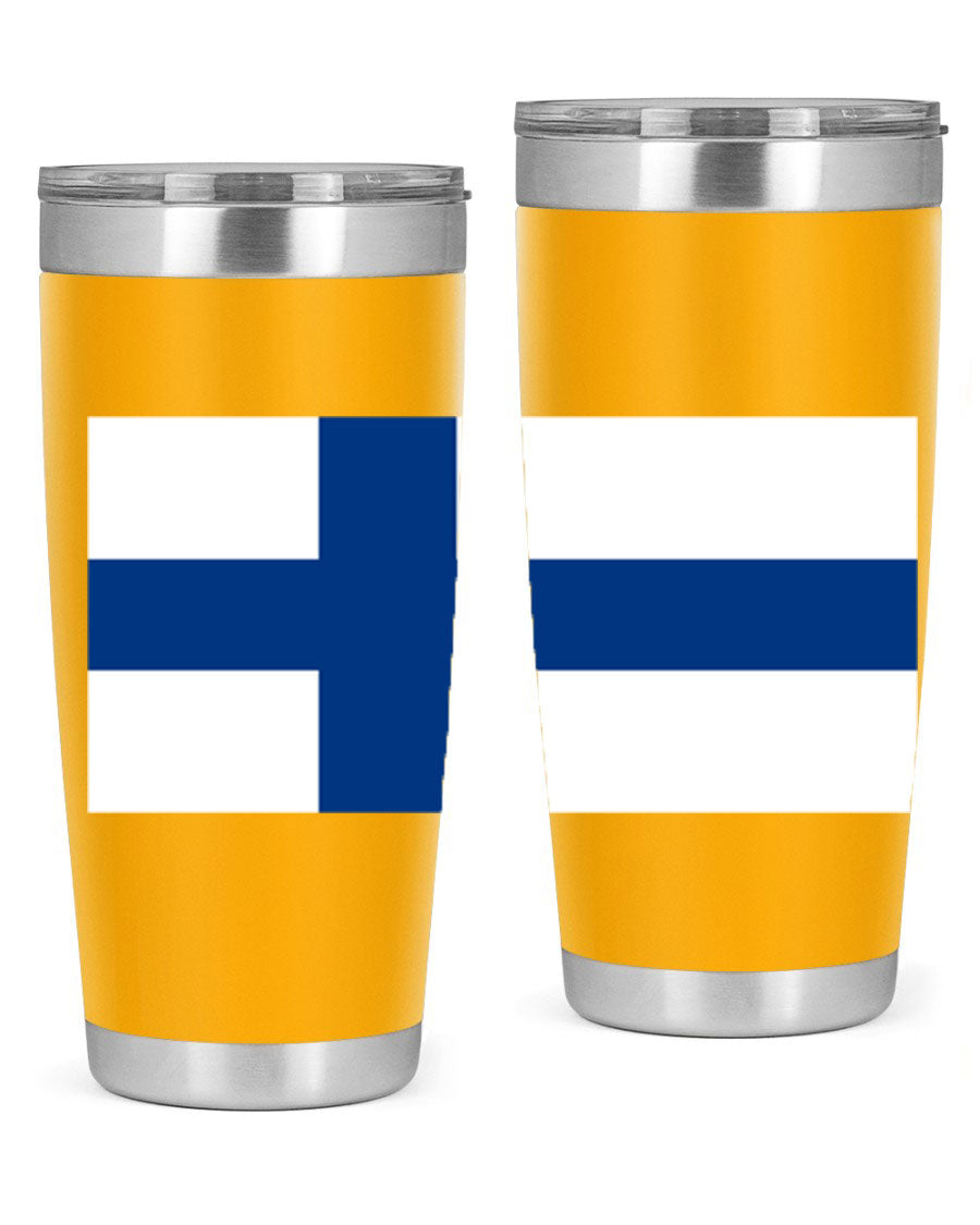 Finland 138# Tumbler showcasing double wall vacuum stainless steel design with a drink-thru lid, perfect for hot and cold beverages.