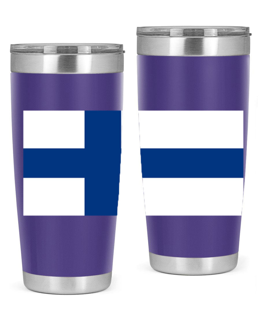 Finland 138# Tumbler showcasing double wall vacuum stainless steel design with a drink-thru lid, perfect for hot and cold beverages.