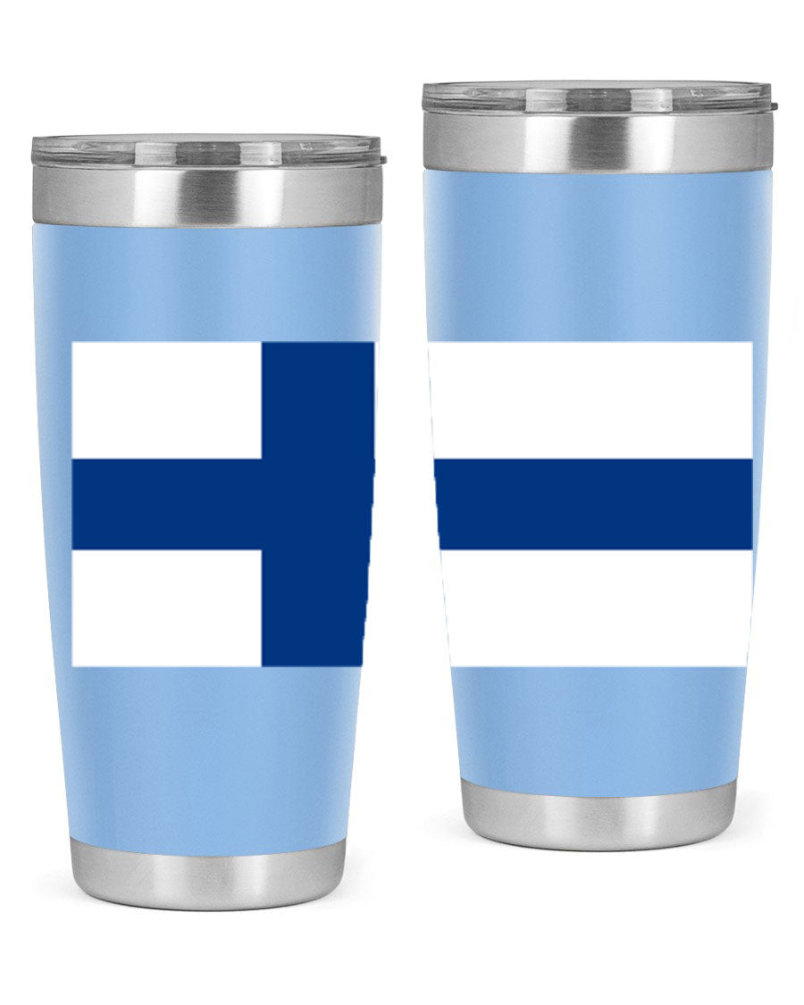 Finland 138# Tumbler showcasing double wall vacuum stainless steel design with a drink-thru lid, perfect for hot and cold beverages.