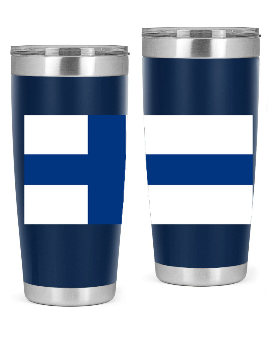 Finland 138# Tumbler showcasing double wall vacuum stainless steel design with a drink-thru lid, perfect for hot and cold beverages.