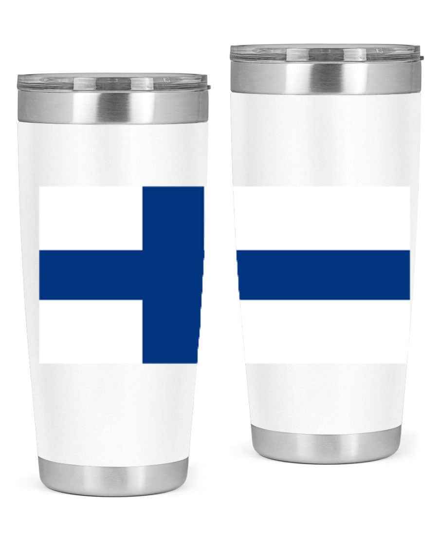 Finland 138# Tumbler showcasing double wall vacuum stainless steel design with a drink-thru lid, perfect for hot and cold beverages.