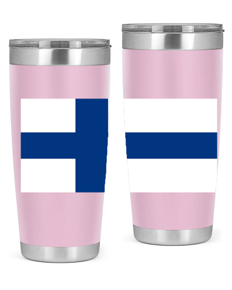 Finland 138# Tumbler showcasing double wall vacuum stainless steel design with a drink-thru lid, perfect for hot and cold beverages.