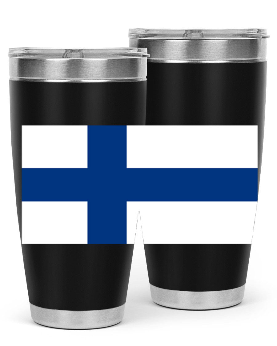 Finland 138# Tumbler showcasing double wall vacuum stainless steel design with a drink-thru lid, perfect for hot and cold beverages.