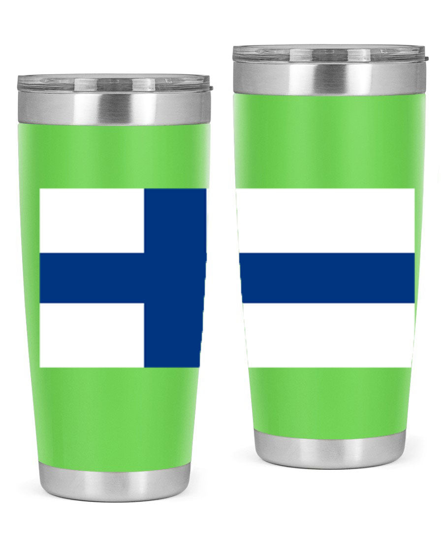Finland 138# Tumbler showcasing double wall vacuum stainless steel design with a drink-thru lid, perfect for hot and cold beverages.