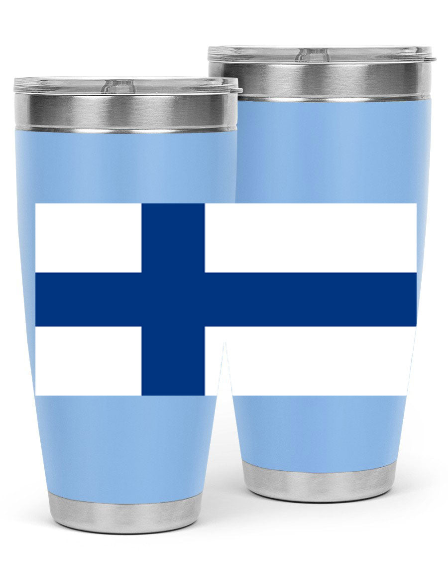 Finland 138# Tumbler showcasing double wall vacuum stainless steel design with a drink-thru lid, perfect for hot and cold beverages.