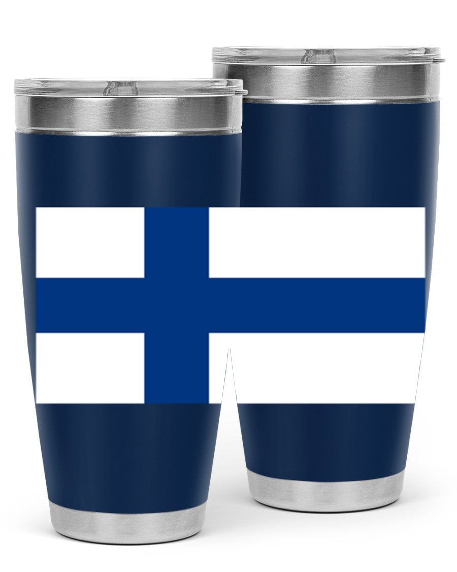 Finland 138# Tumbler showcasing double wall vacuum stainless steel design with a drink-thru lid, perfect for hot and cold beverages.