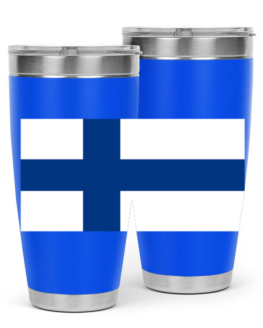 Finland 138# Tumbler showcasing double wall vacuum stainless steel design with a drink-thru lid, perfect for hot and cold beverages.