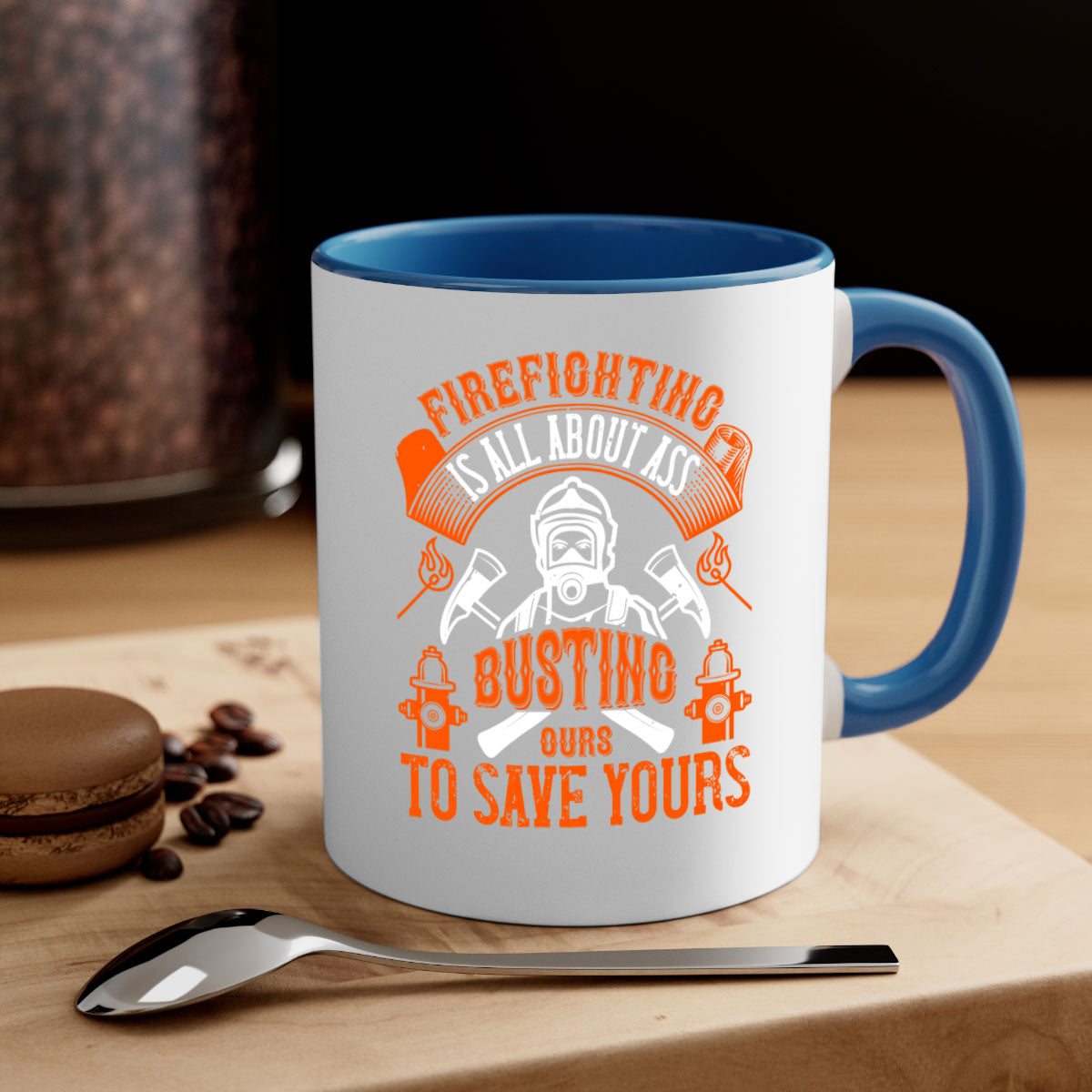 Firefighter Style 78# Mug with colorful handle and glossy finish, available in multiple colors and sizes.