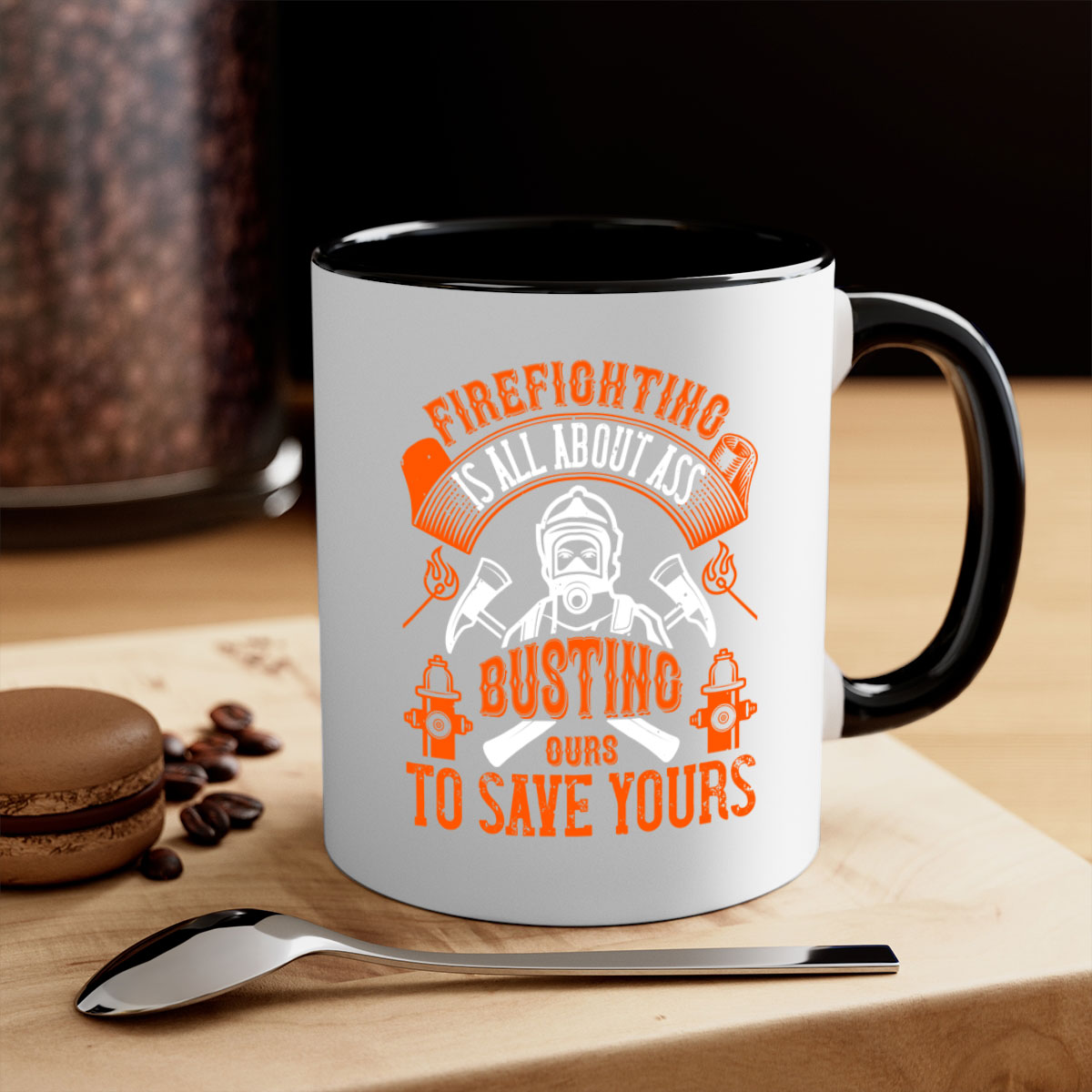 Firefighter Style 78# Mug with colorful handle and glossy finish, available in multiple colors and sizes.