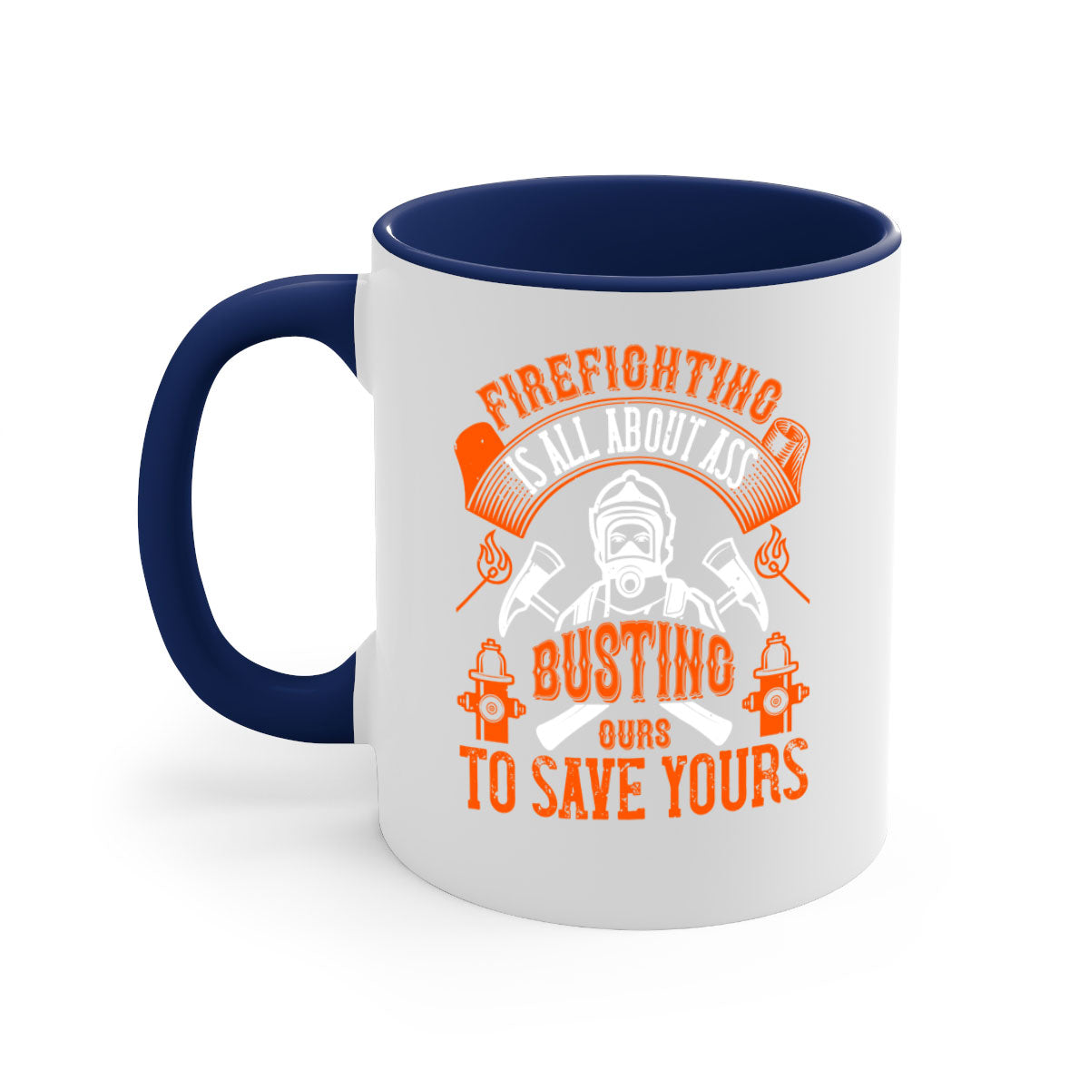 Firefighter Style 78# Mug with colorful handle and glossy finish, available in multiple colors and sizes.