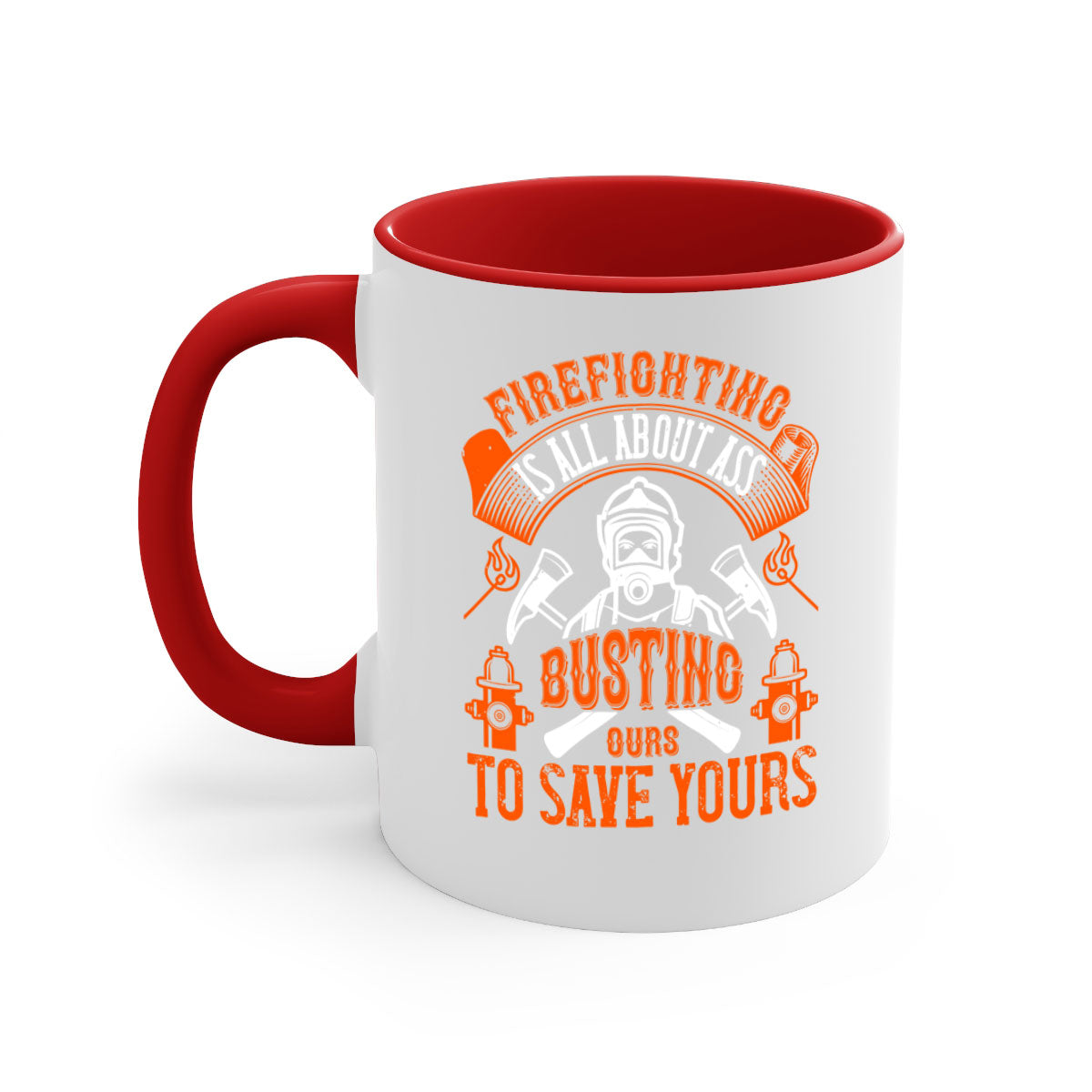 Firefighter Style 78# Mug with colorful handle and glossy finish, available in multiple colors and sizes.
