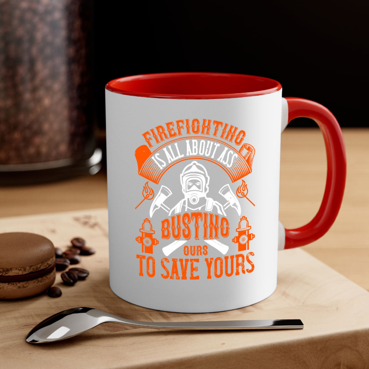 Firefighter Style 78# Mug with colorful handle and glossy finish, available in multiple colors and sizes.