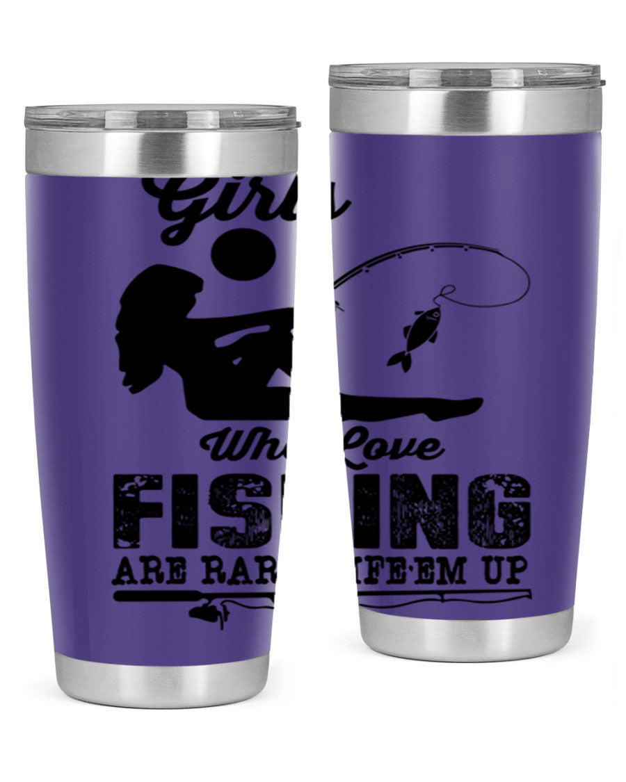 Fishing Design 166# Mermaid Tumbler showcasing a vibrant mermaid design, made of stainless steel with double wall vacuum insulation.