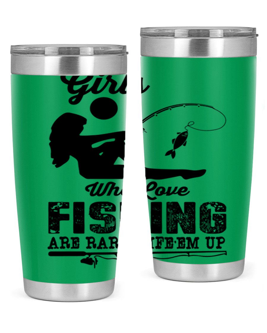 Fishing Design 166# Mermaid Tumbler showcasing a vibrant mermaid design, made of stainless steel with double wall vacuum insulation.