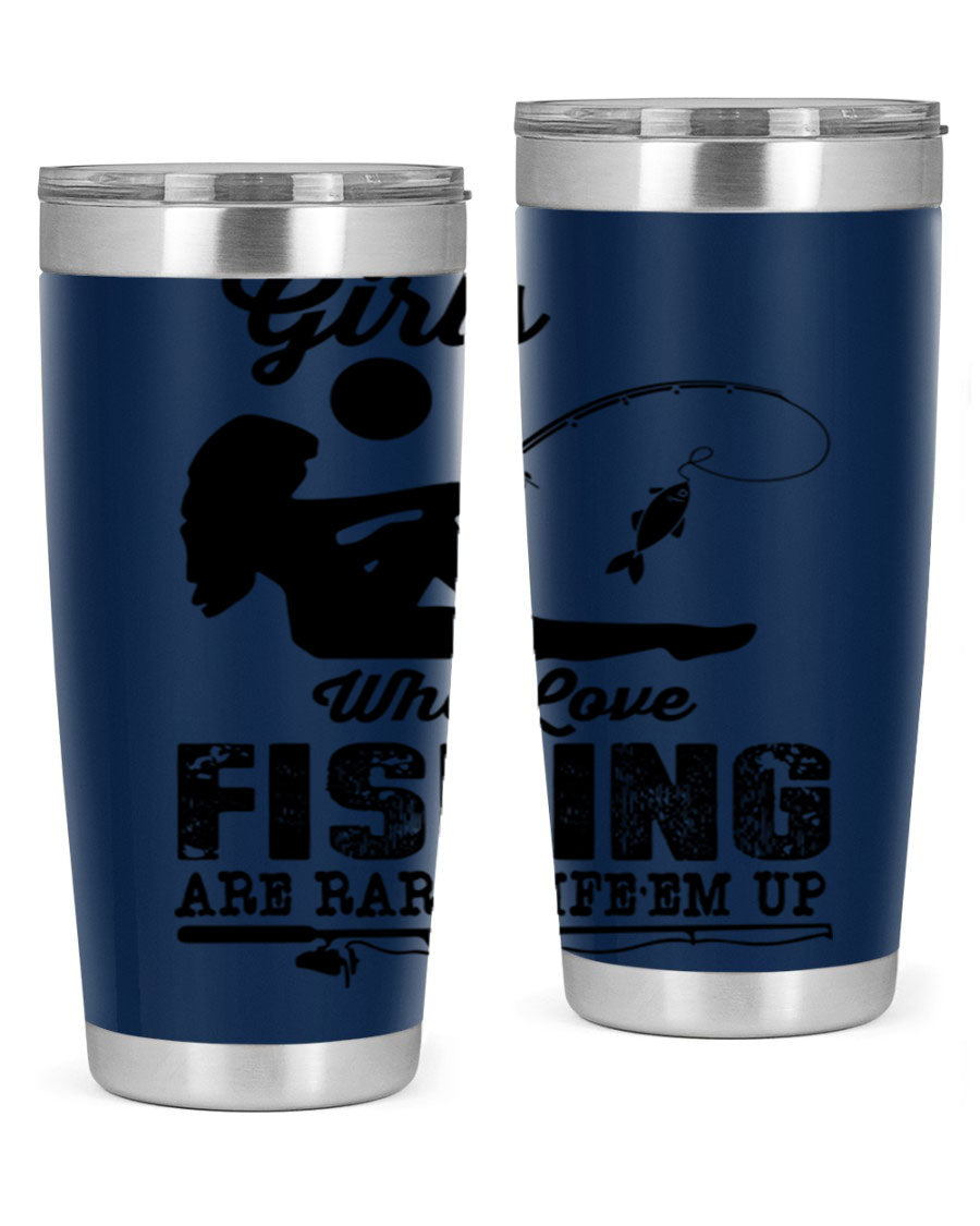 Fishing Design 166# Mermaid Tumbler showcasing a vibrant mermaid design, made of stainless steel with double wall vacuum insulation.