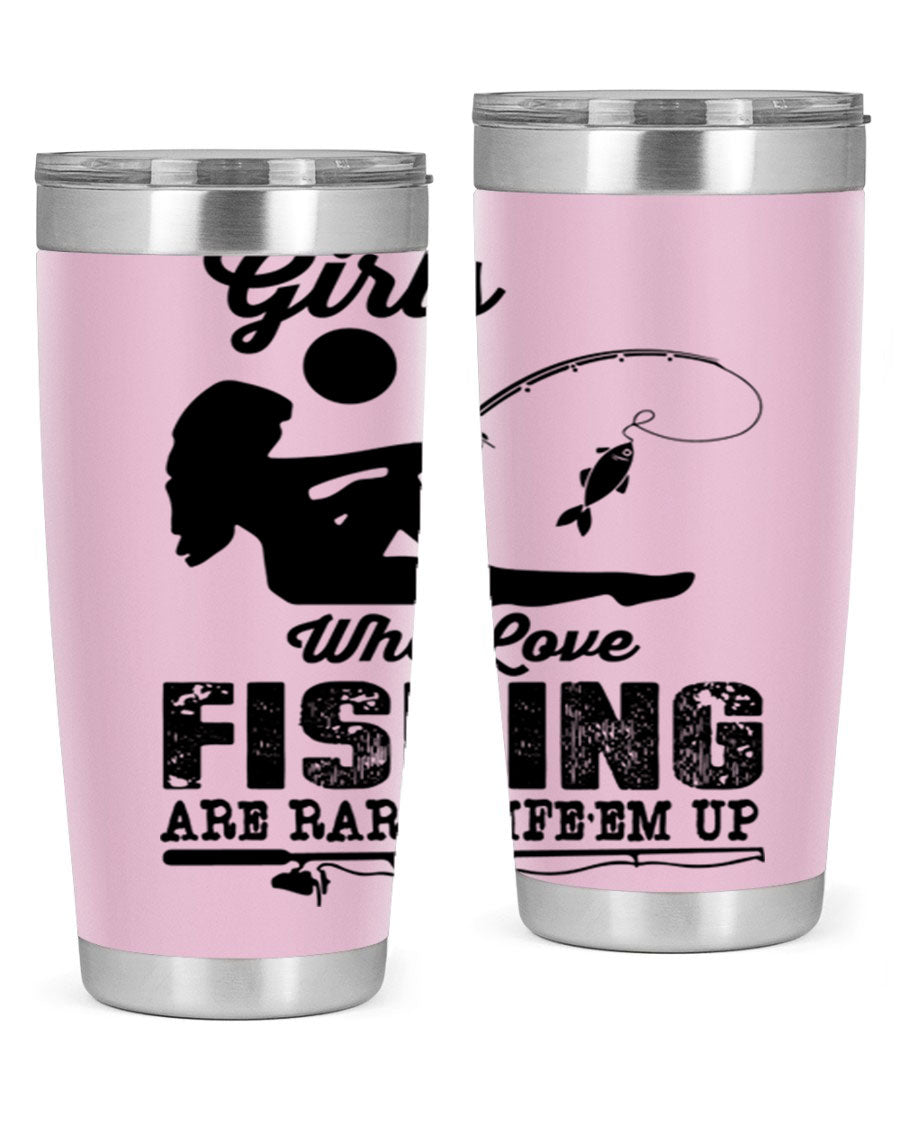 Fishing Design 166# Mermaid Tumbler showcasing a vibrant mermaid design, made of stainless steel with double wall vacuum insulation.