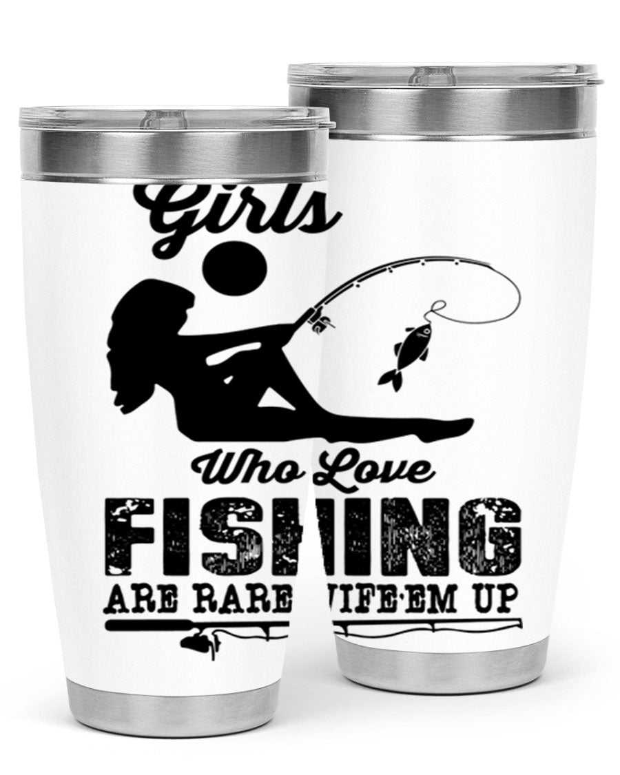 Fishing Design 166# Mermaid Tumbler showcasing a vibrant mermaid design, made of stainless steel with double wall vacuum insulation.