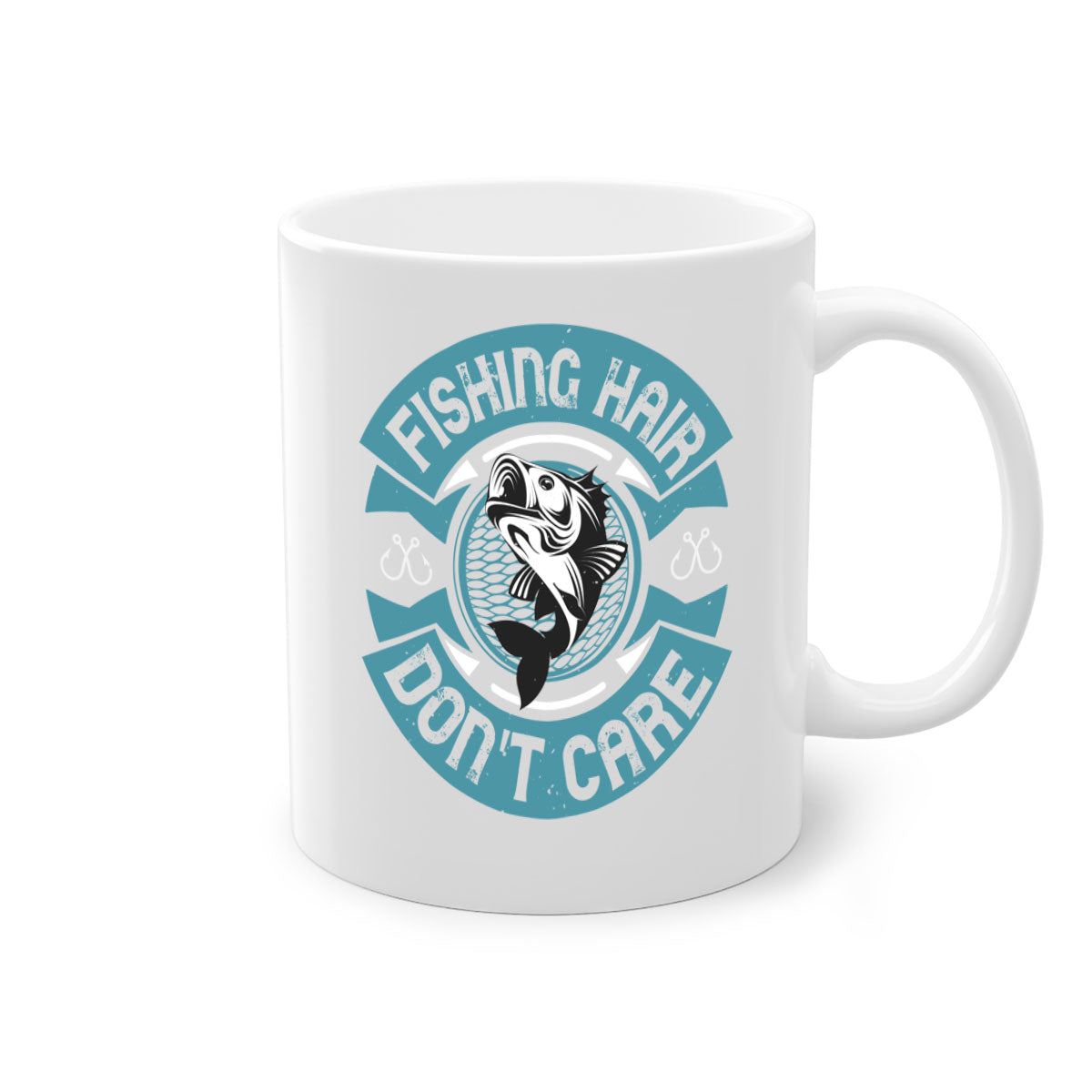 Fishing Hair 149# Mug with colorful handle and glossy finish, perfect for coffee and tea lovers.