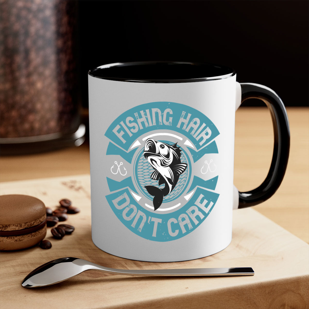 Fishing Hair 149# Mug with colorful handle and glossy finish, perfect for coffee and tea lovers.