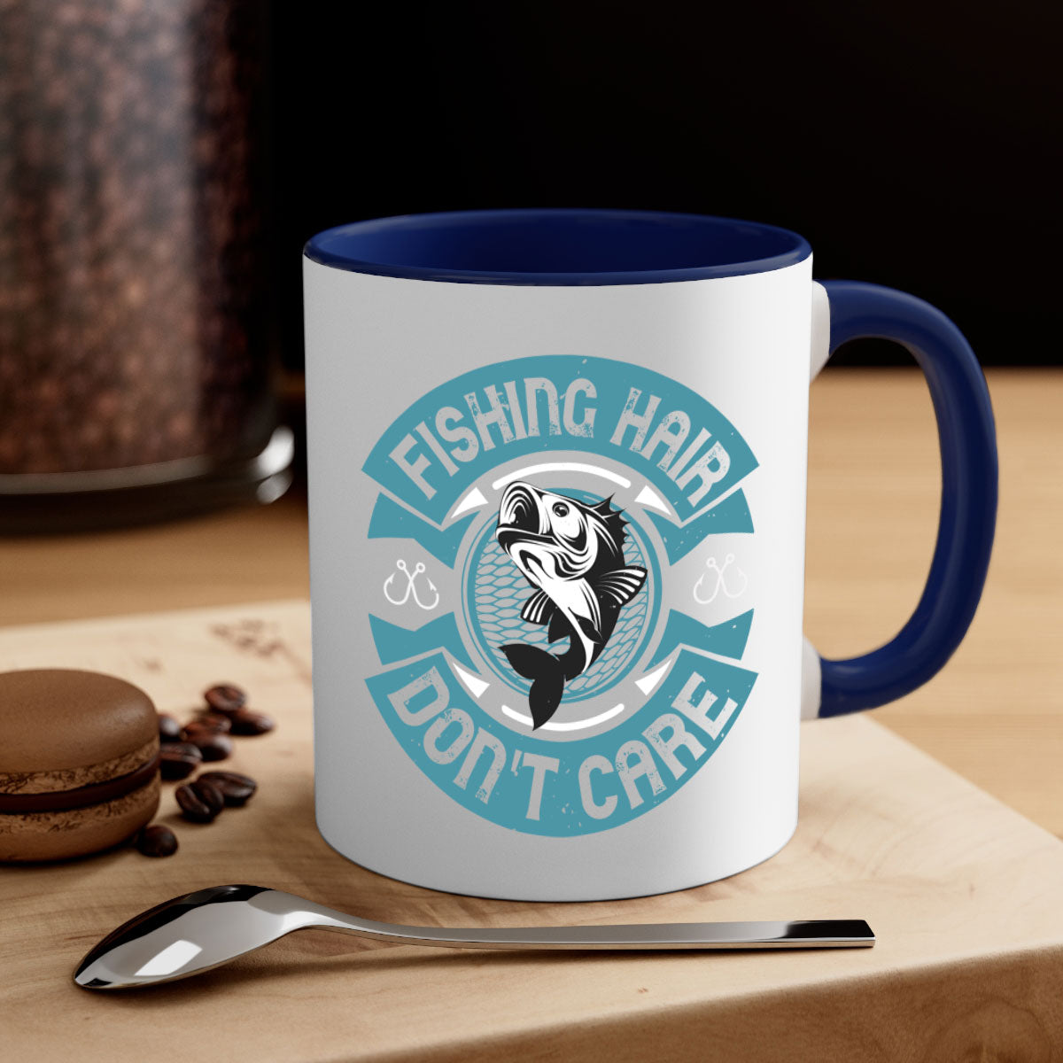 Fishing Hair 149# Mug with colorful handle and glossy finish, perfect for coffee and tea lovers.