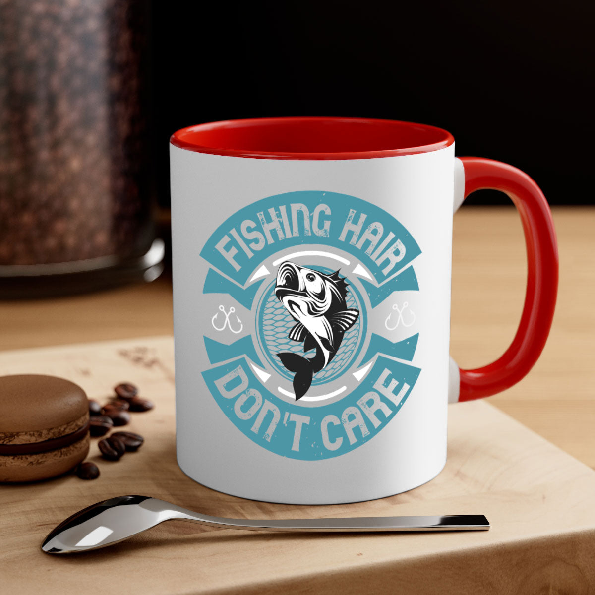Fishing Hair 149# Mug with colorful handle and glossy finish, perfect for coffee and tea lovers.