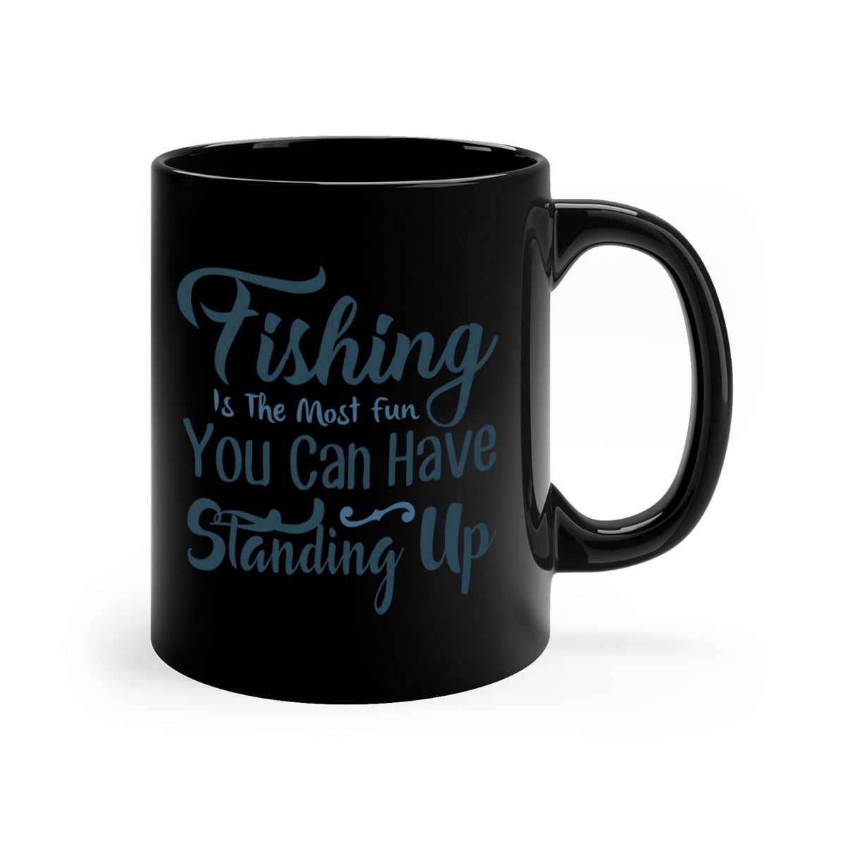 Fishing is the Most Mug with colorful handle and glossy finish, perfect for coffee and tea lovers.