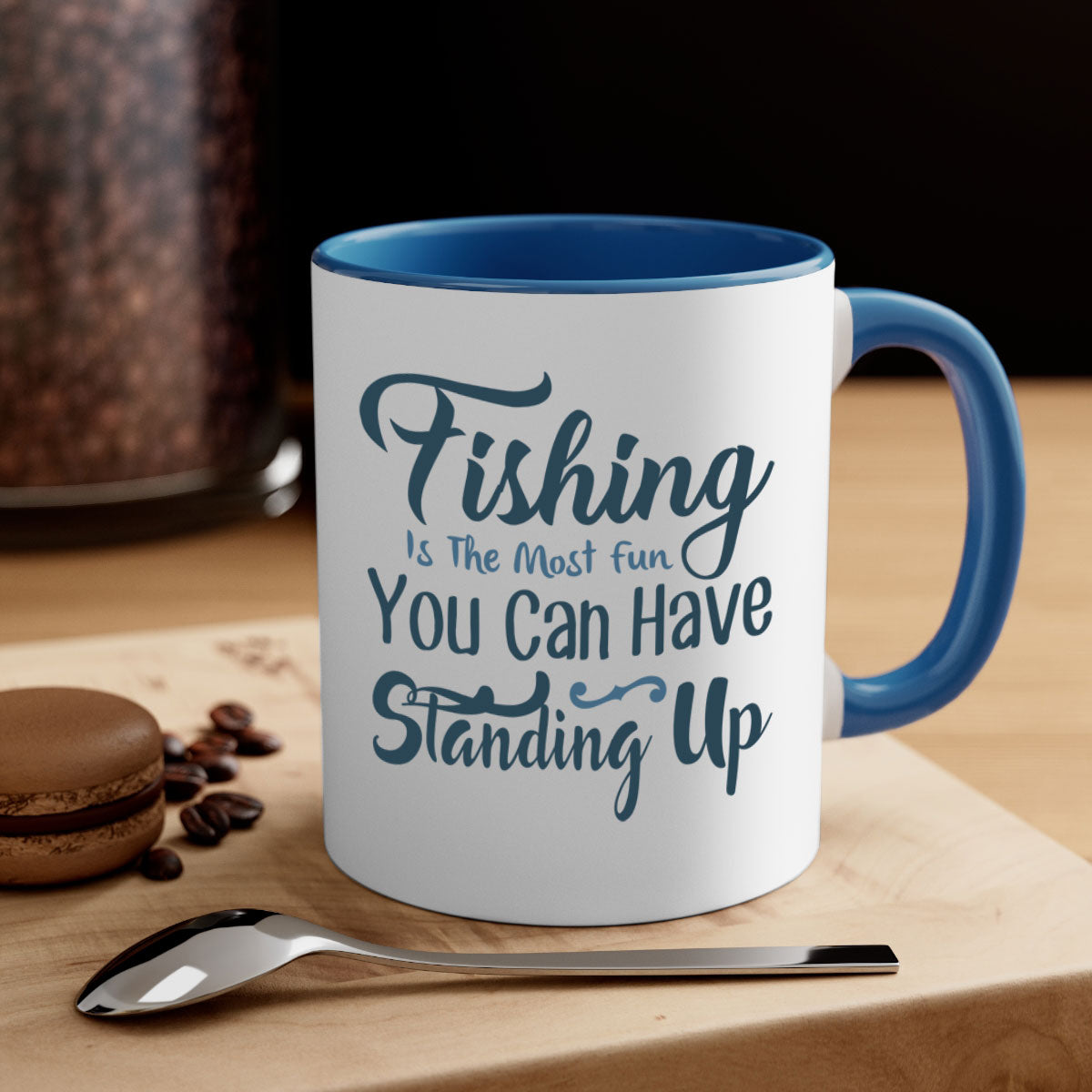 Fishing is the Most Mug with colorful handle and glossy finish, perfect for coffee and tea lovers.
