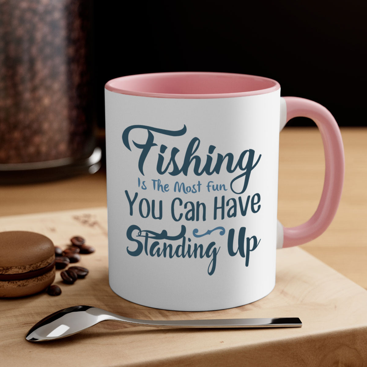Fishing is the Most Mug with colorful handle and glossy finish, perfect for coffee and tea lovers.