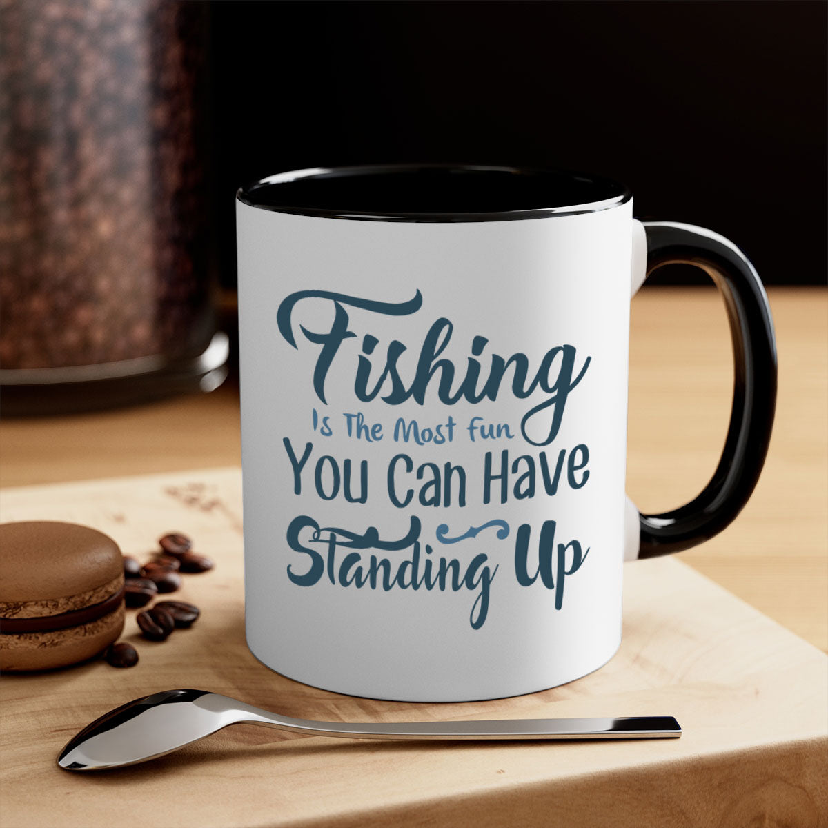 Fishing is the Most Mug with colorful handle and glossy finish, perfect for coffee and tea lovers.