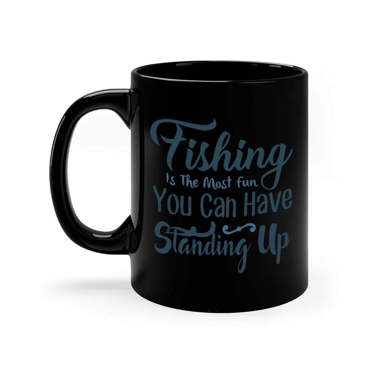 Fishing is the Most Mug with colorful handle and glossy finish, perfect for coffee and tea lovers.