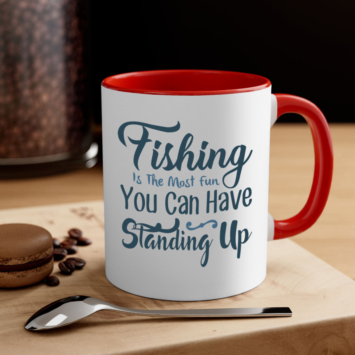 Fishing is the Most Mug with colorful handle and glossy finish, perfect for coffee and tea lovers.