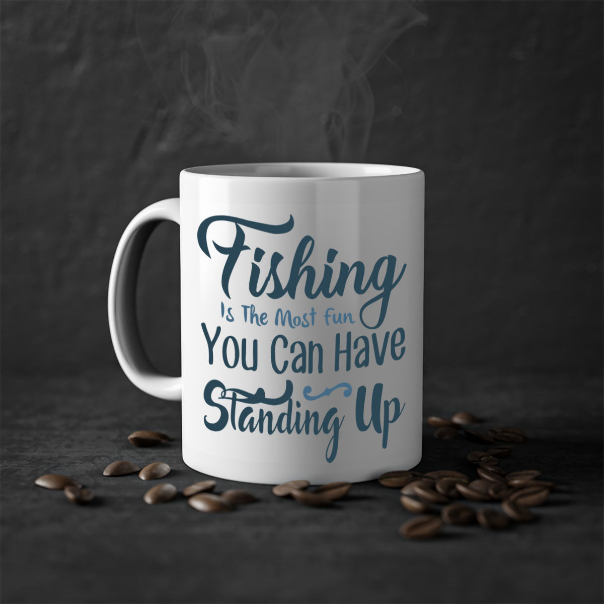 Fishing is the Most Mug with colorful handle and glossy finish, perfect for coffee and tea lovers.