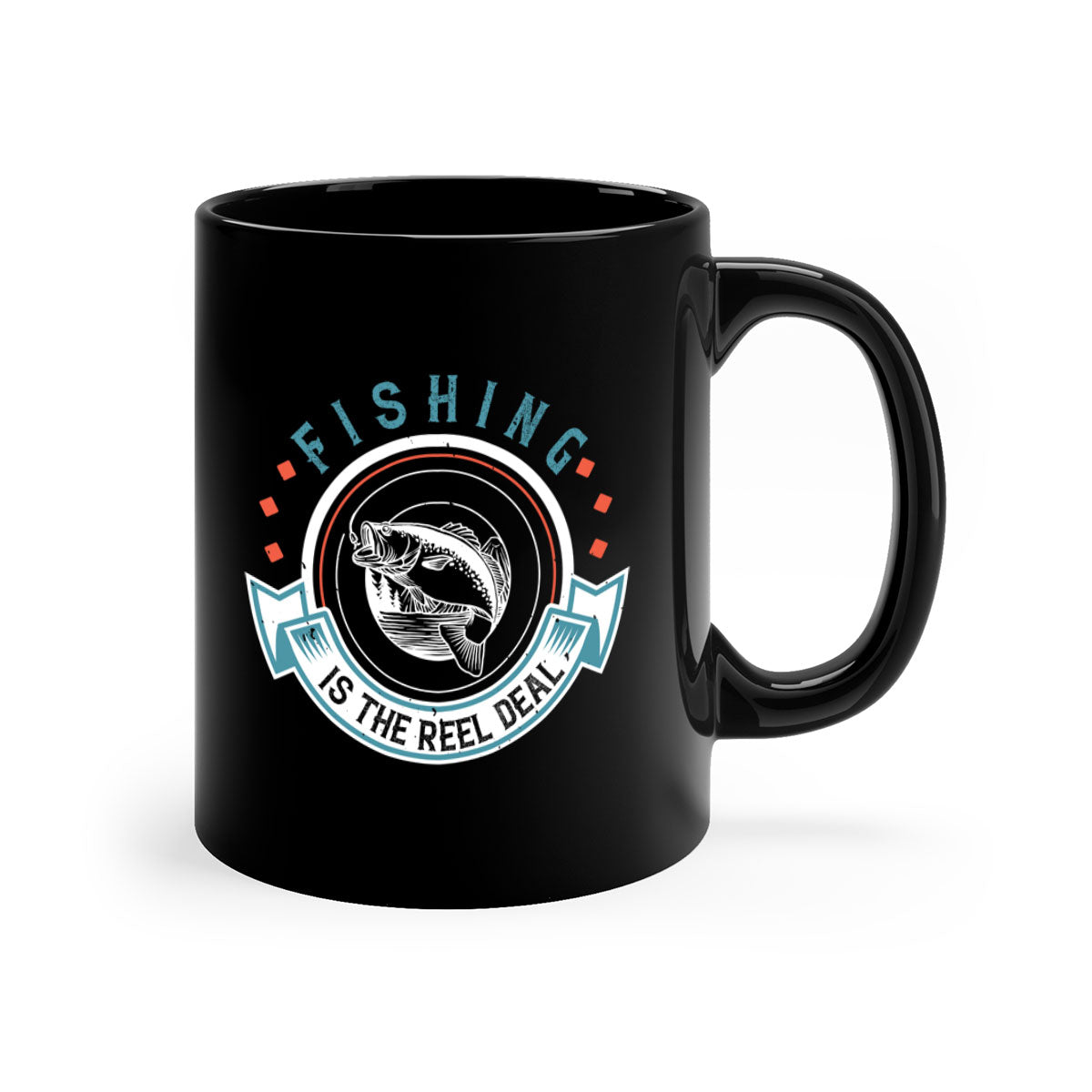 Fishing is the Reel Deal 271# Mug with colorful handle and glossy finish, perfect for coffee and tea lovers.