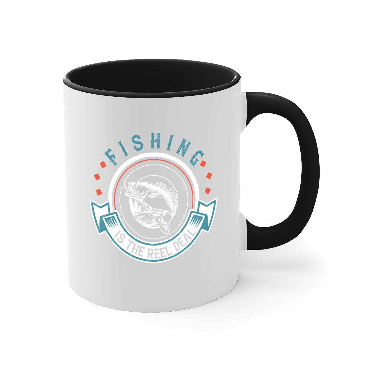 Fishing is the Reel Deal 271# Mug with colorful handle and glossy finish, perfect for coffee and tea lovers.