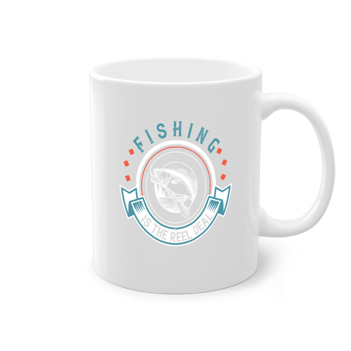 Fishing is the Reel Deal 271# Mug with colorful handle and glossy finish, perfect for coffee and tea lovers.