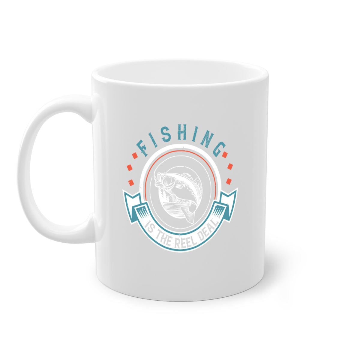 Fishing is the Reel Deal 271# Mug with colorful handle and glossy finish, perfect for coffee and tea lovers.