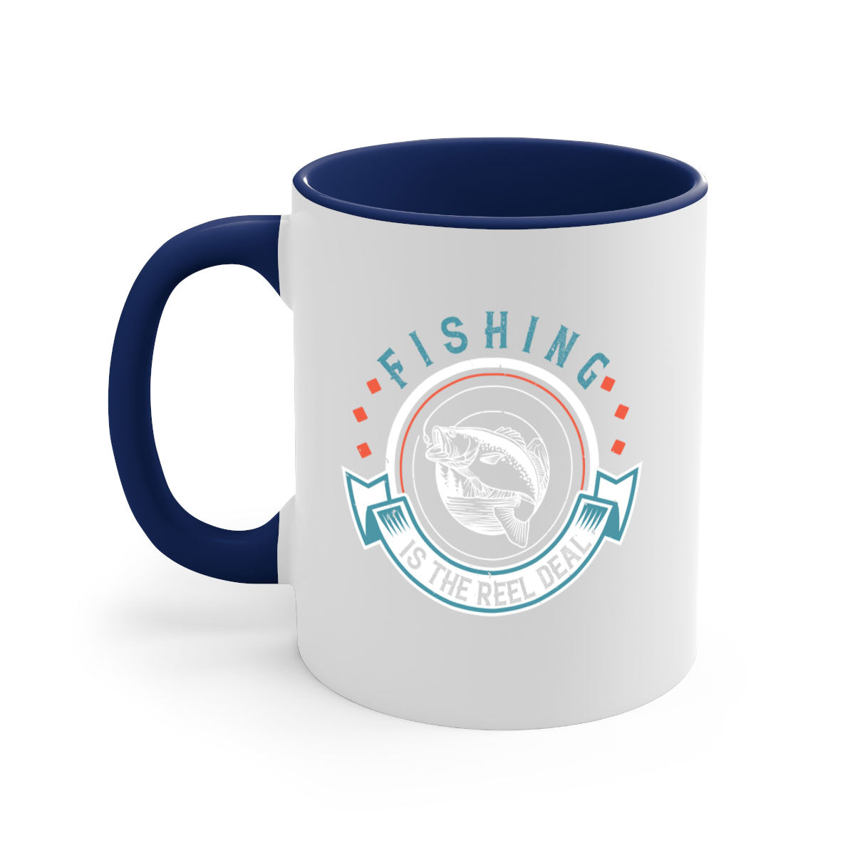 Fishing is the Reel Deal 271# Mug with colorful handle and glossy finish, perfect for coffee and tea lovers.