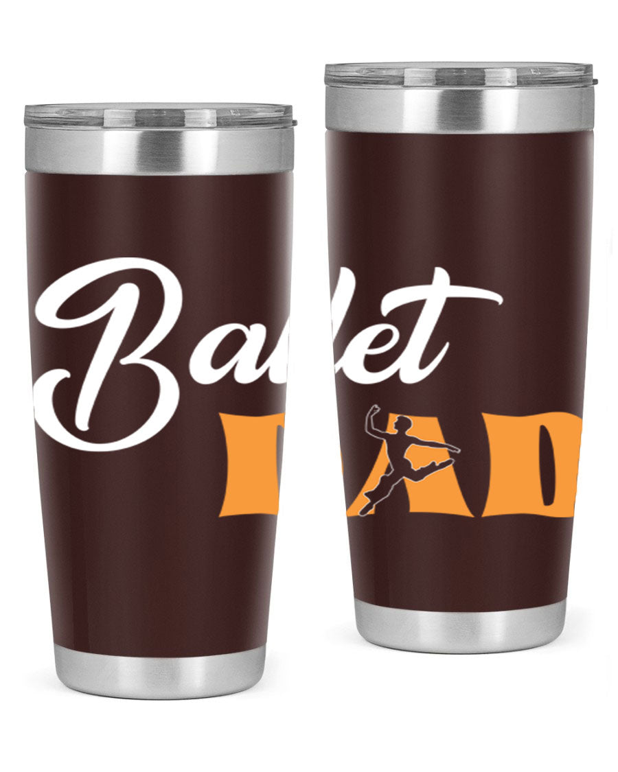 Fitted Dance Dad Ballet SVG Tumbler showcasing a stylish design with double wall vacuum stainless steel construction.
