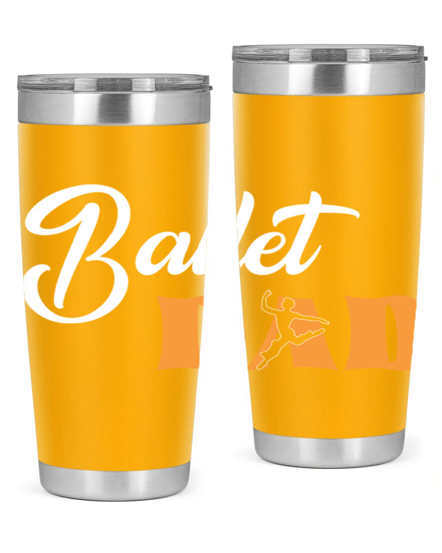 Fitted Dance Dad Ballet SVG Tumbler showcasing a stylish design with double wall vacuum stainless steel construction.