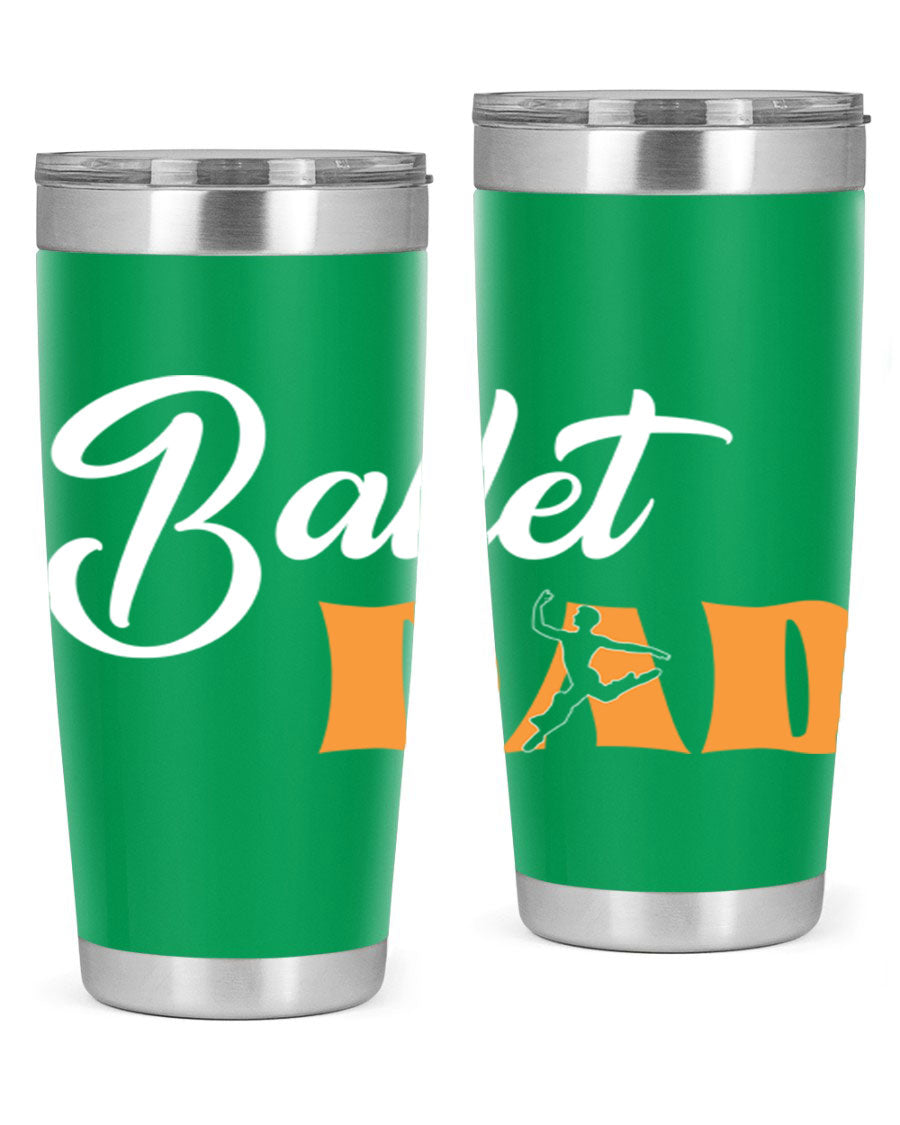 Fitted Dance Dad Ballet SVG Tumbler showcasing a stylish design with double wall vacuum stainless steel construction.
