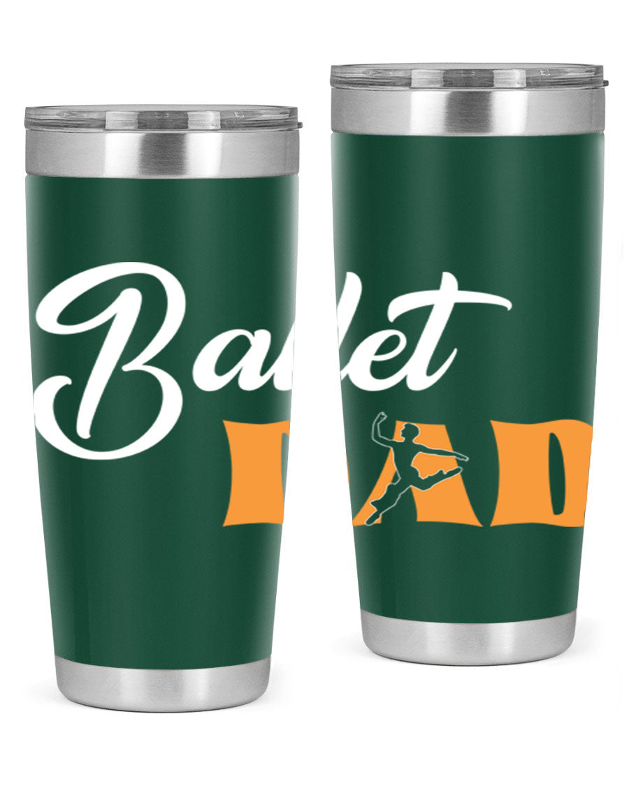Fitted Dance Dad Ballet SVG Tumbler showcasing a stylish design with double wall vacuum stainless steel construction.