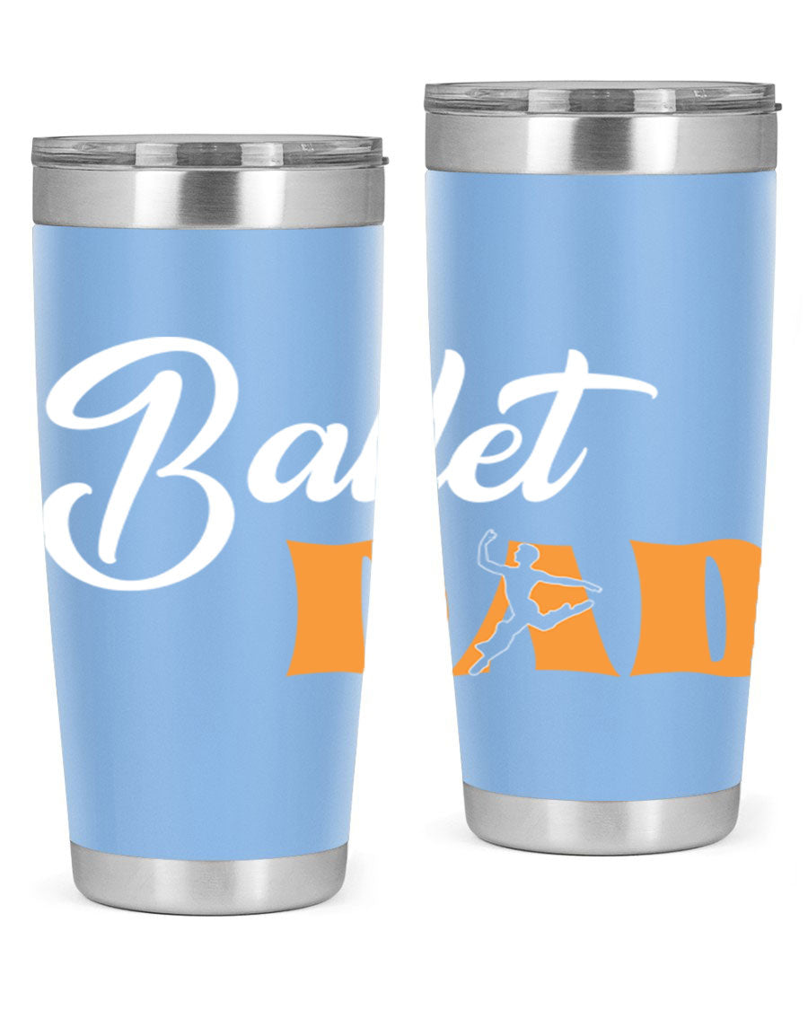 Fitted Dance Dad Ballet SVG Tumbler showcasing a stylish design with double wall vacuum stainless steel construction.