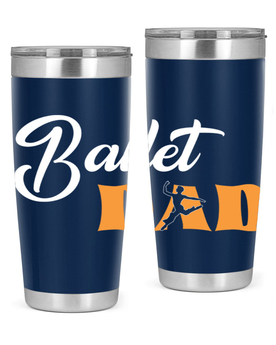 Fitted Dance Dad Ballet SVG Tumbler showcasing a stylish design with double wall vacuum stainless steel construction.