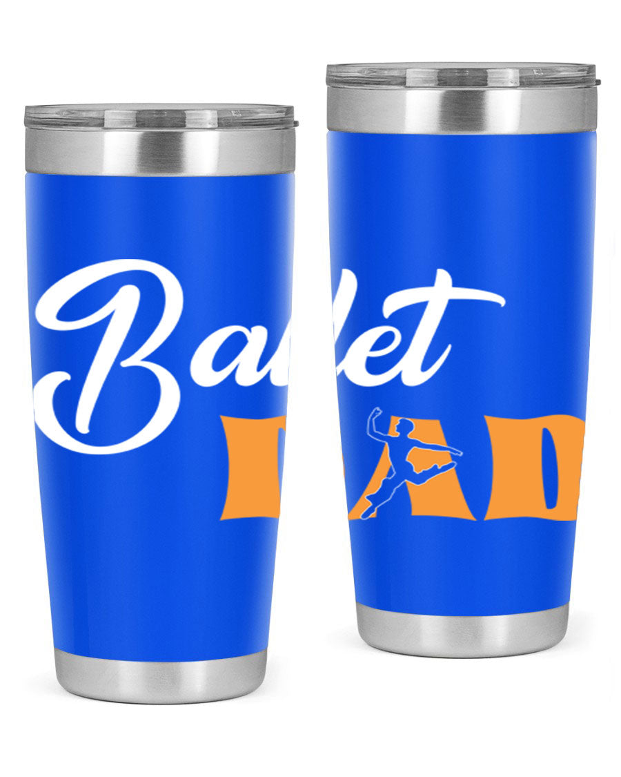 Fitted Dance Dad Ballet SVG Tumbler showcasing a stylish design with double wall vacuum stainless steel construction.