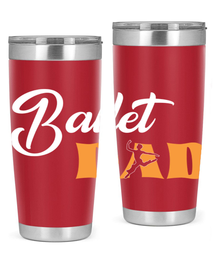 Fitted Dance Dad Ballet SVG Tumbler showcasing a stylish design with double wall vacuum stainless steel construction.