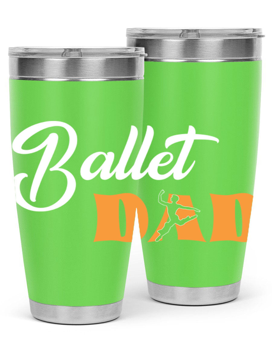Fitted Dance Dad Ballet SVG Tumbler showcasing a stylish design with double wall vacuum stainless steel construction.
